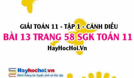 Giải bài 13 trang 58 Toán 11 tập 1 SGK Cánh Diều